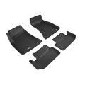 3D Mats Usa Custom Fit, Raised Edge, Black, Thermoplastic Rubber Of Carbon Fiber Texture, 4 Piece L1DG02601509